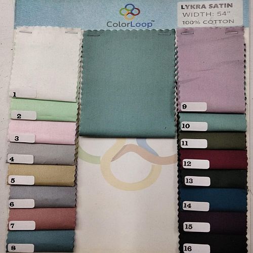 Cotton Satin Lycra Fabric