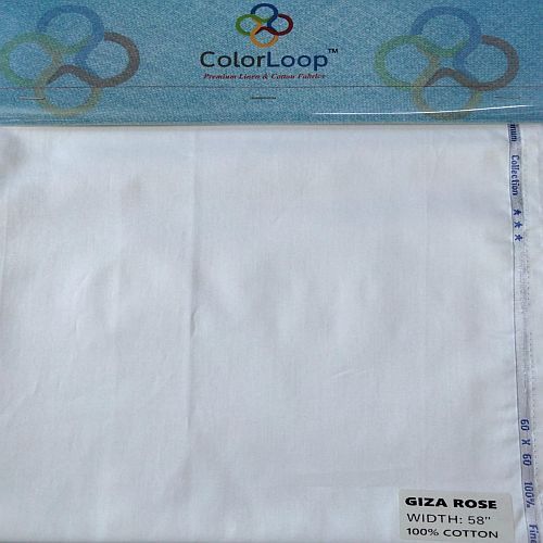 White Giza Rose Cotton Fabric