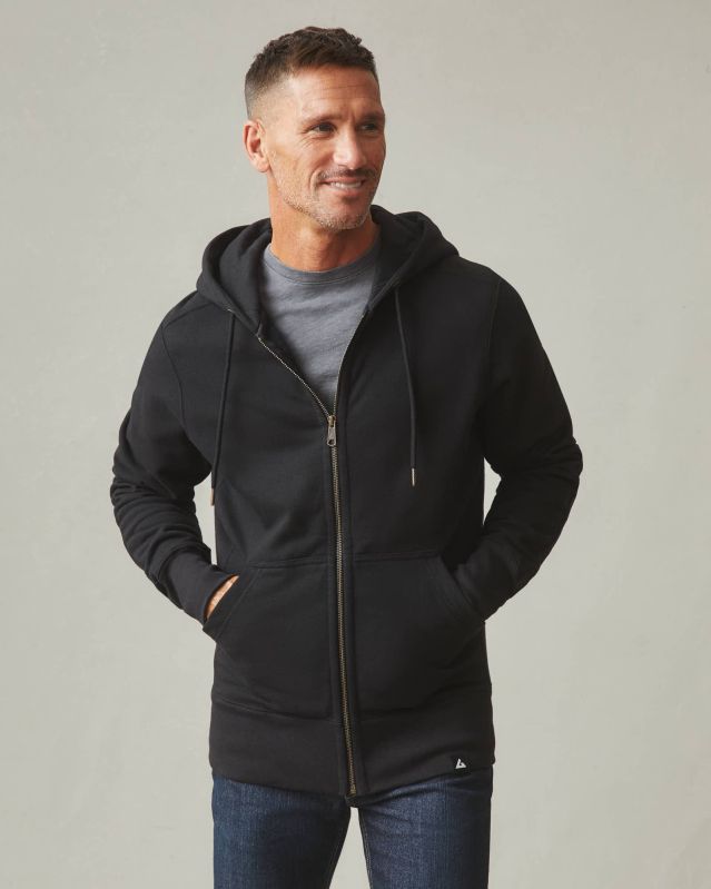 Mens Black Zip-up Hoodie