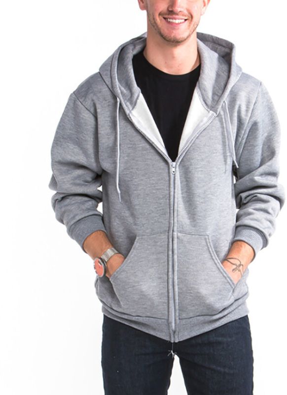 Mens Casual Zip-through Hoodie