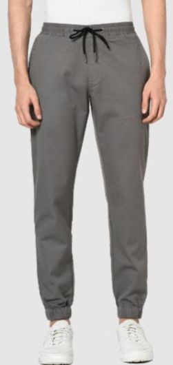 Mens Grey Cotton Jogger Pants
