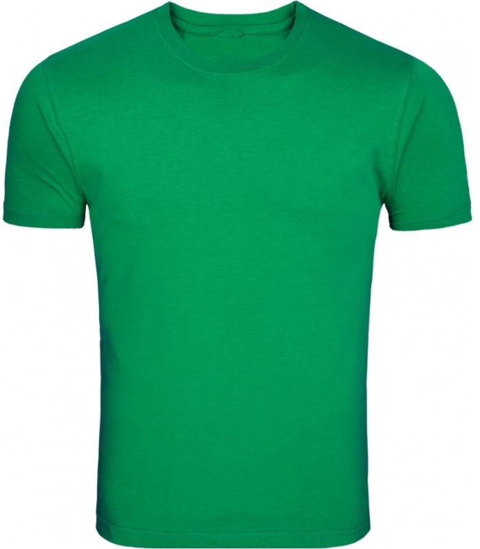 Mens Plain Green Round Neck T-shirt