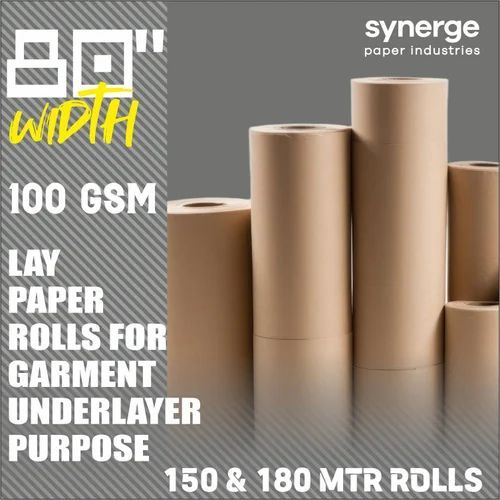 100 GSM 80 Inch Brown Plain Underlayer Paper Roll
