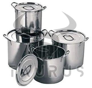 5 Pieces Polished Stainless Steel Stock Pot Set