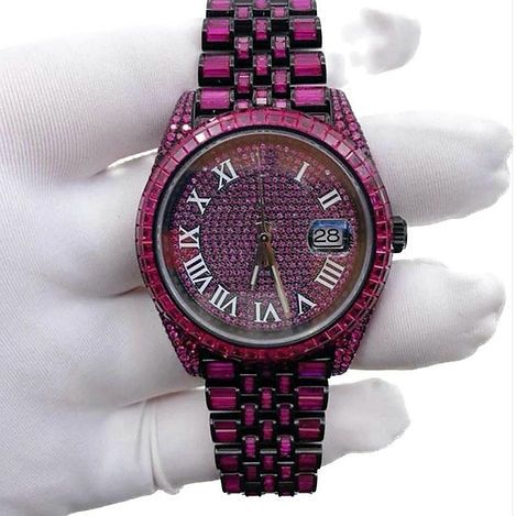 Rolex Datejust Full Iced Out Cubic Zirconia Diamond Watch
