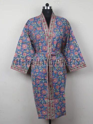 Ladies Cotton Kimono Floral Printed Bathrobe