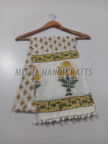Multicolor Hand Block Printed Cotton Stole