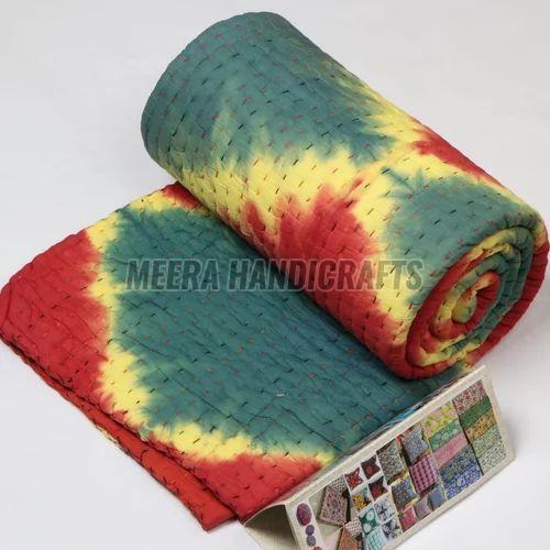 Multicolor Handmade Cotton Kantha Quilt