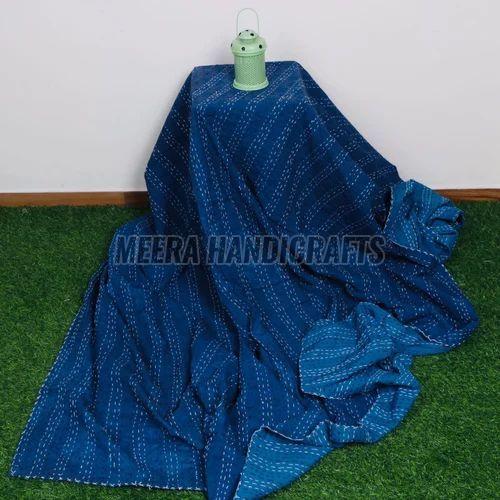 Queen Size Royal Blue Cotton Bed Cover