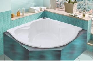 Ceramic White Plain Corner Bathtub