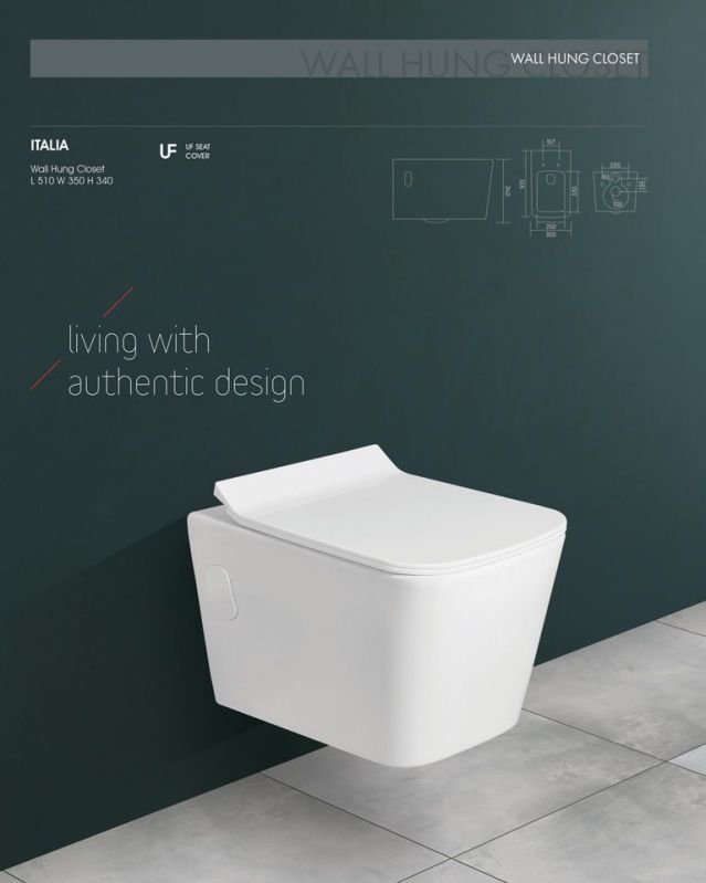 White Ceramic Wall Hung Closet