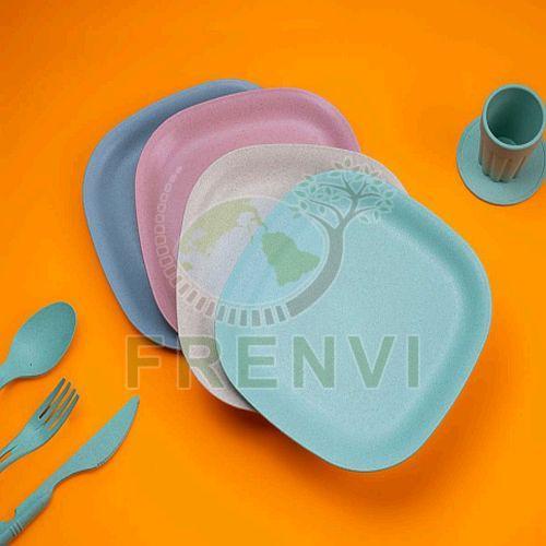 11 Inch Square Rice Husk Snack Plate