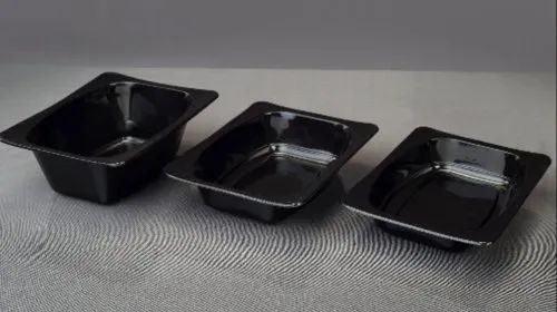 30mm Plastic Rectangular Black Pasta Tray