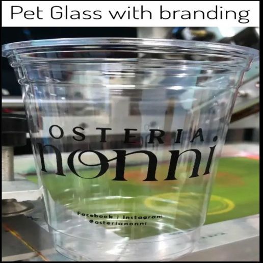 Plastic Transparent Printed Milkshake Glass