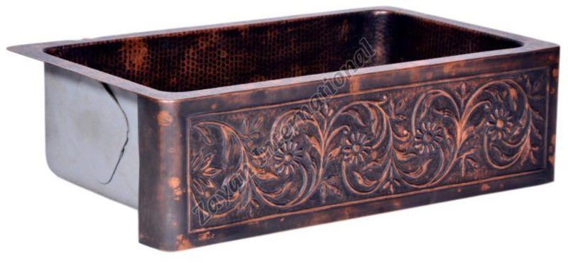 Carved Copper Kitchen Sink
