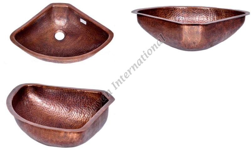 Corner Copper Kitchen Sink
