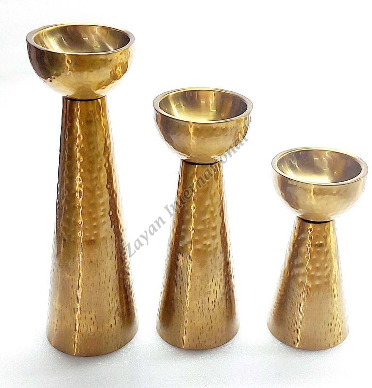 Golden Pillar Candle Holders