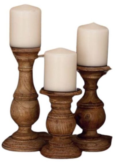 Brown Wooden Candle Stand