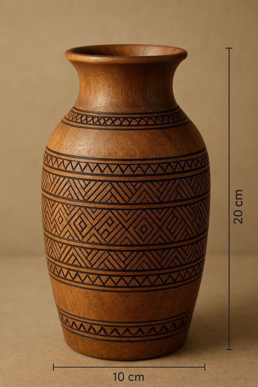 Handcrafted Wooden Flower Vase