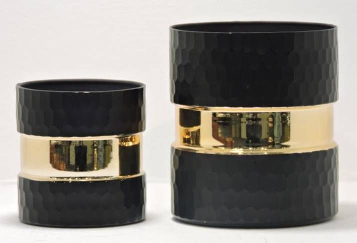 Gold and  Black Vases