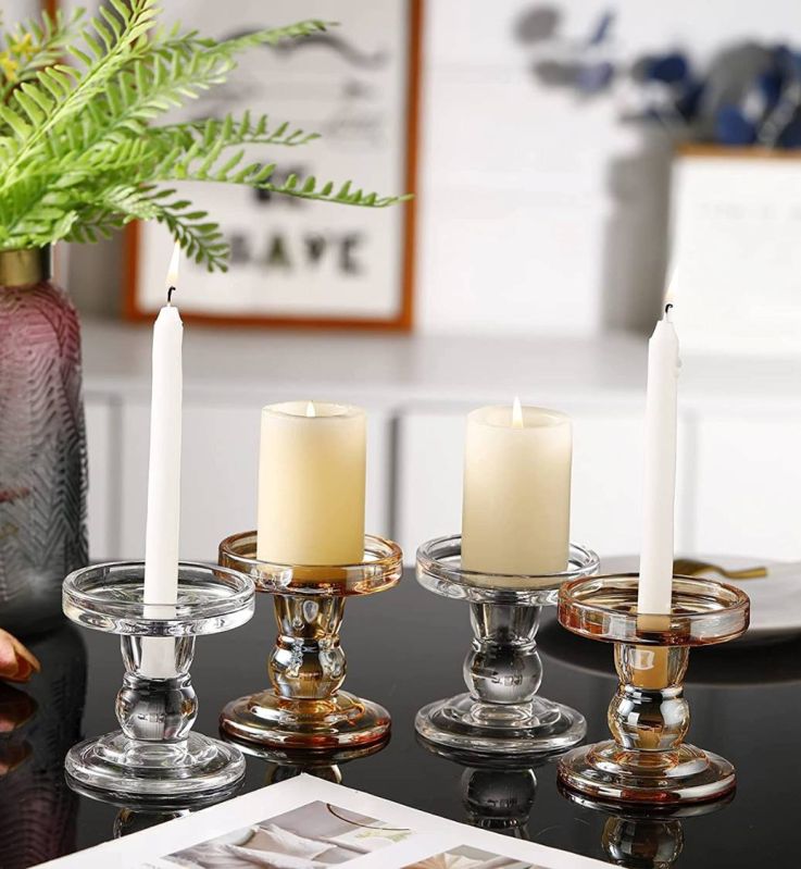 Transparent Glass Candle Holder
