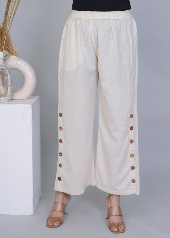 Ladies Khadi Side Button Pant