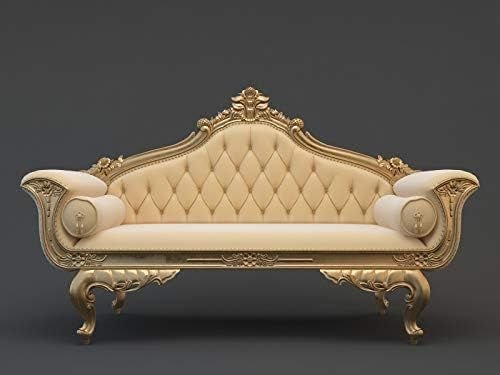 3 Seater Teak Wood Leatherette Covered Sofa