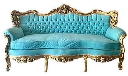 5 Seater Golden Solid Wooden Handcarved Sofa Set