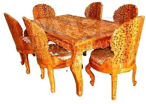 6 Seater Teak Wood Luxury Dining Set