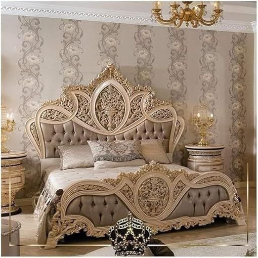 Teak Wood Double Size Hand Carved Bed