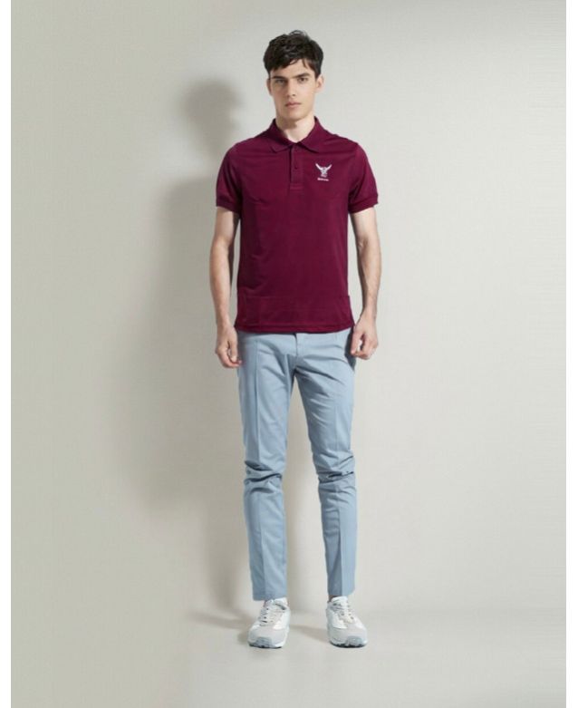 Mens Maroon Polo Neck T Shirt