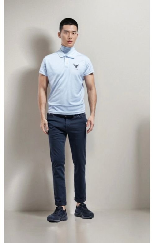 Mens White Polo Neck T Shirt