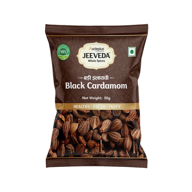 50gm Asclepius Jeeveda Whole Black Cardamom