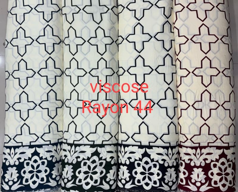 44 Inch Viscose Rayon Discharge Kurti Fabric