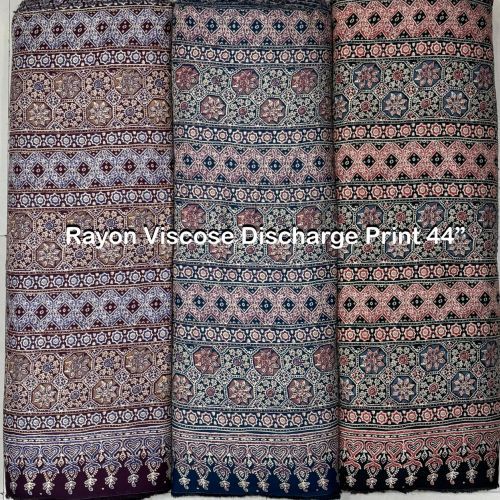 Floral Rayon Viscose Discharge Print Fabric