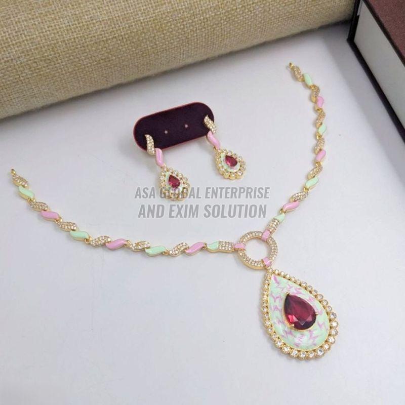 Ladies Designer Brass Necklace Set