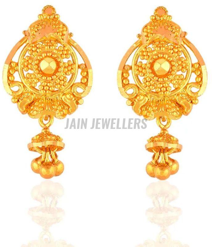 Ladies Party Wear Gold Earrings