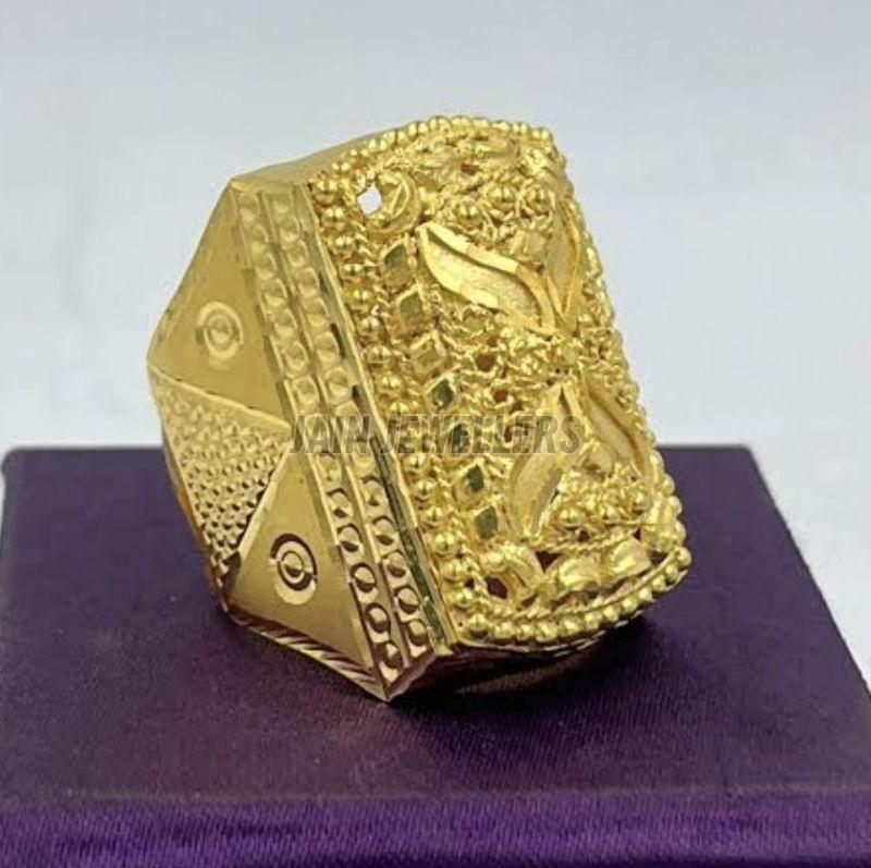 Mens Thick Band Gold Ring