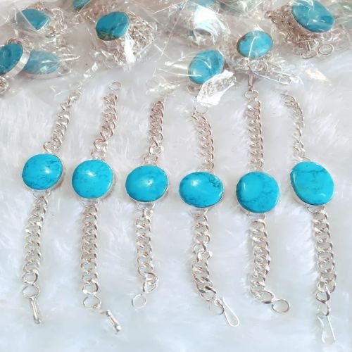 Blue Natural Turquoise Bracelet