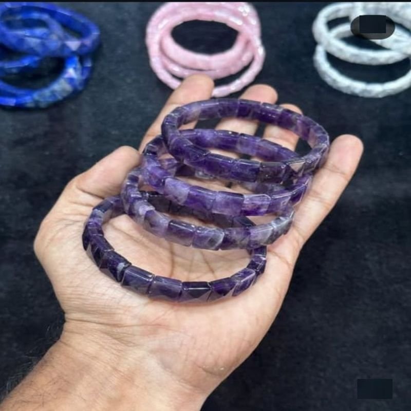 Crystal Purple Pyramid Bracelet