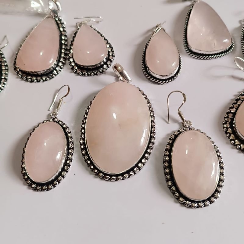 Natural Labradorite Rose Gemstone Earring