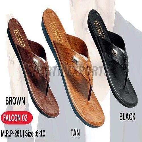 Falcon Mens PU Leather Slipper