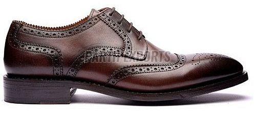 Mens Brown Leather Formal Brogue Shoes