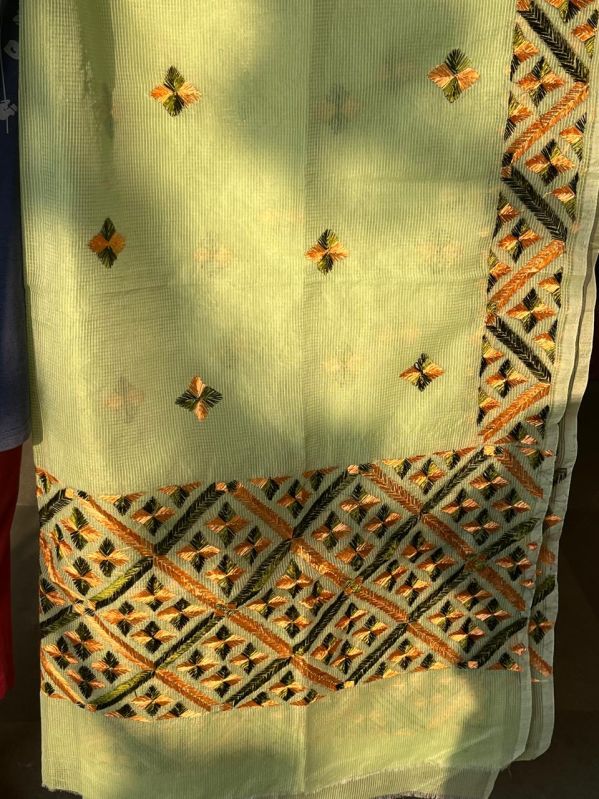 Embroidery Phulkari Dupatta (Kota Doria)
