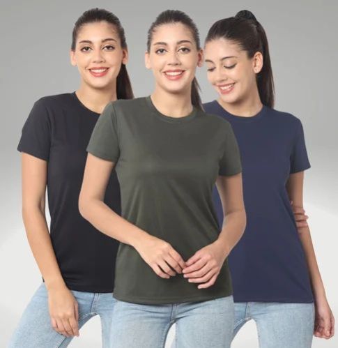 Ladies Plain Polyester T Shirt