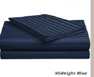 300 Thread Count Stripped Queen Poly Cotton Bedsheet Set