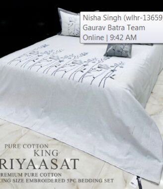 300 Thread Cottong White Riyasaat King Size Cotton Bedsheet