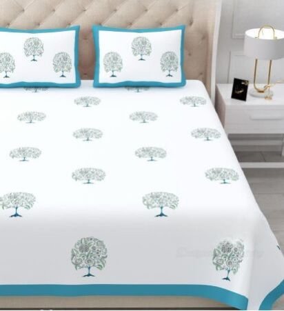 Hand Block Printed Cotton Bedsheet Set
