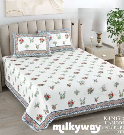 Milkway King Size Printed Cotton Bedsheet Set