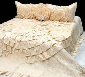 Yellow King Size Cotton Bed Cover Set